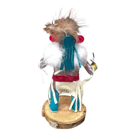 Vintage Road Runner Native American Kachina Doll Hopi Feather Signed 5" Katsina - Picture 3 of 7